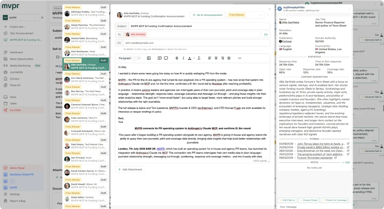 The MVPR workspace with PR agent runs in progress